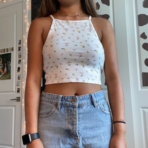 White floral Halter top
